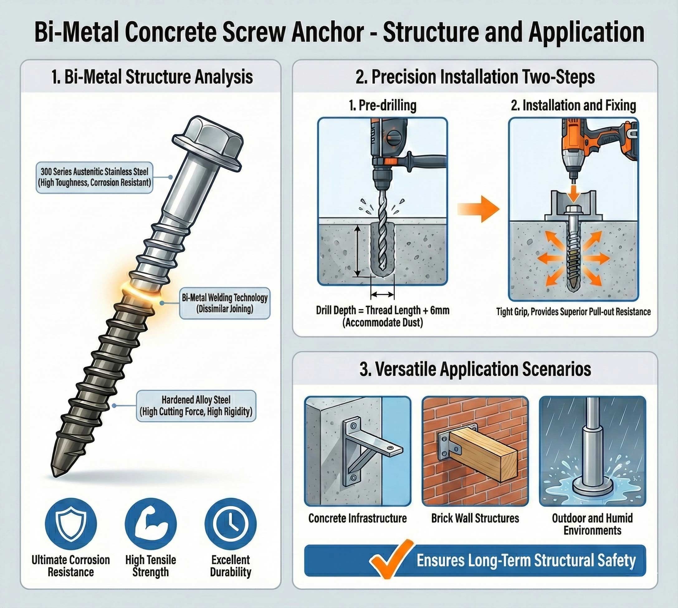 Bi-Metal Concrete Anchor Solution